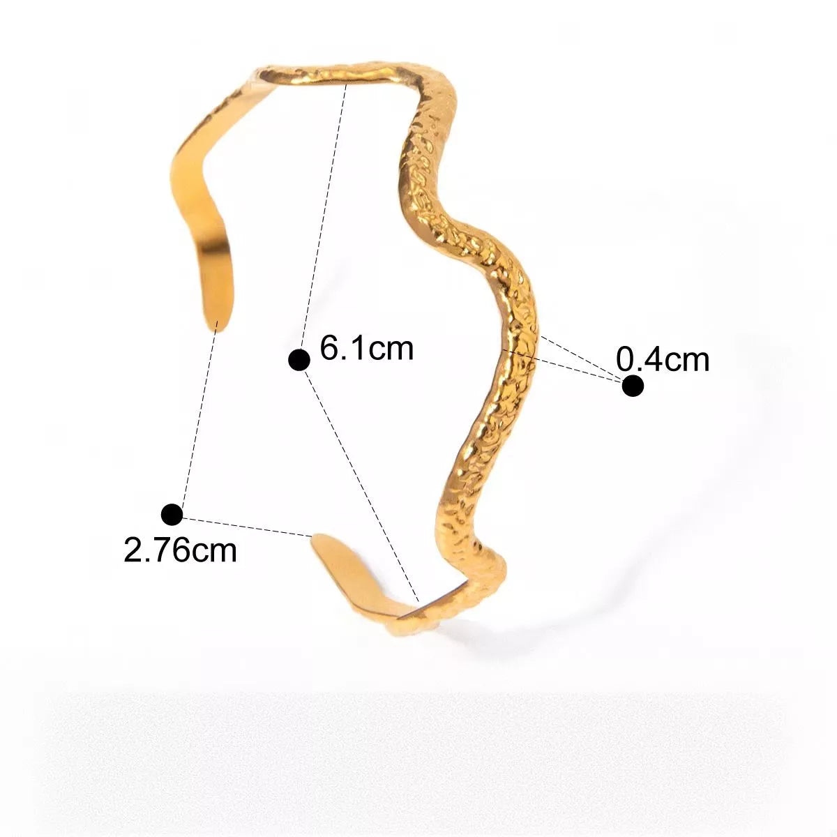 18K Gold-Plated Stainless Steel Open Ring