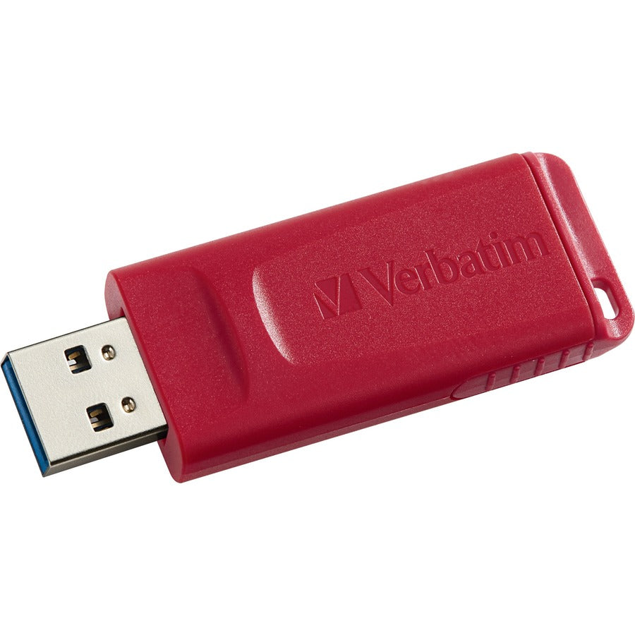 Verbatim 16GB USB Flash Drive - Red with Retractable Design & Antimicrobial Protection