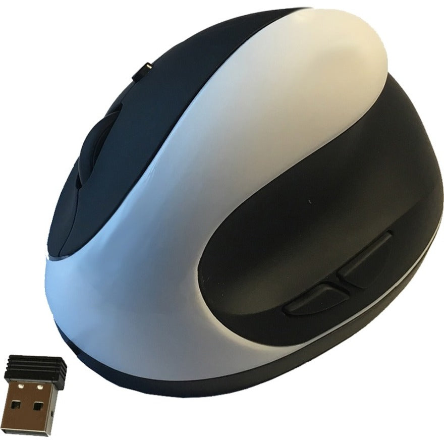 Comfi II Wireless Ergonomic Computer Mouse - Adjustable 800-2000 DPI, Optical Design in White