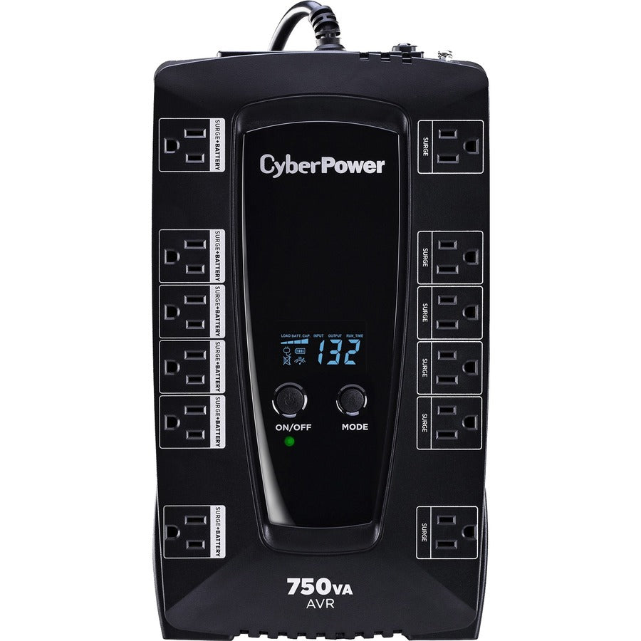 CyberPower 750VA AVRG750LCD Intelligent LCD UPS System with Battery Backup & Surge Protection