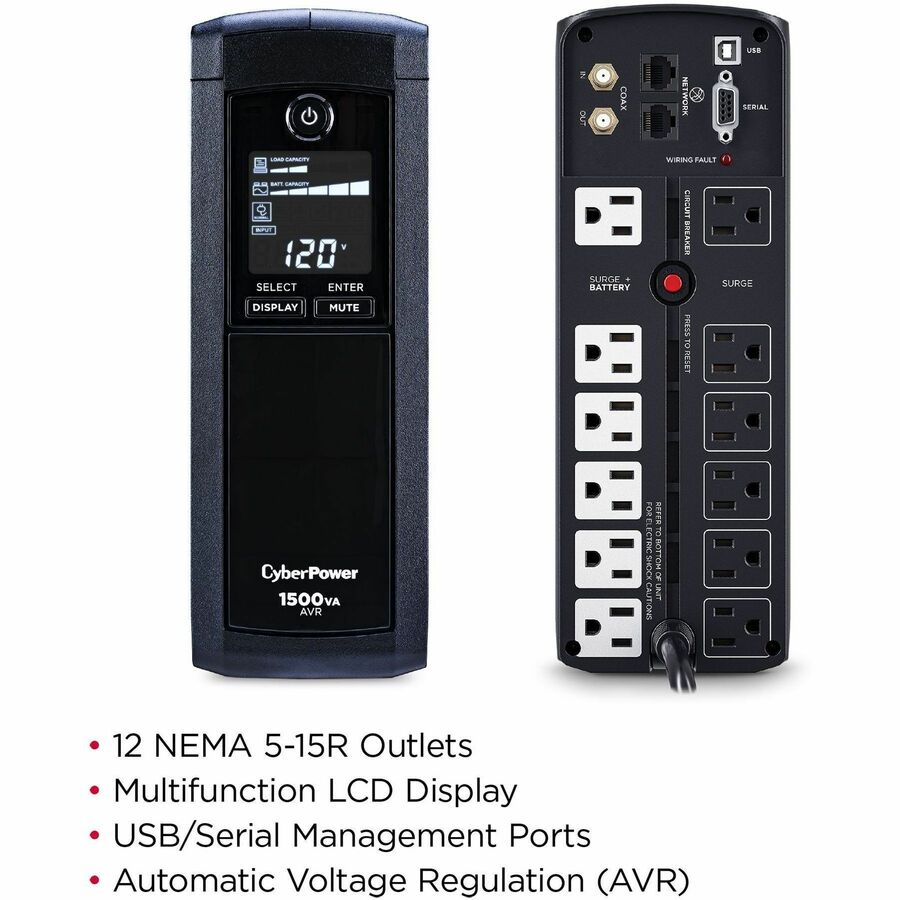 CyberPower CP1500AVRLCDTAA TAA Compliant UPS System