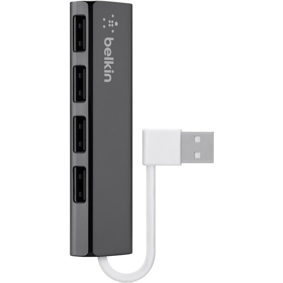 Belkin 4-Port Ultra-Slim USB Hub for PC, Mac, Laptop - Quick Access and Fast Charging