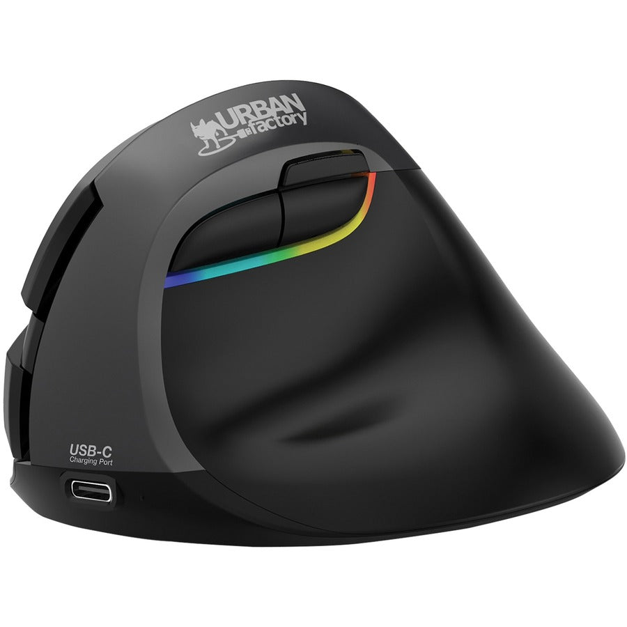 Urban Factory Ergo Pro Wireless Vertical Mouse - Right-Handed, 800-4000 DPI, Rechargeable, Bluetooth 5.0