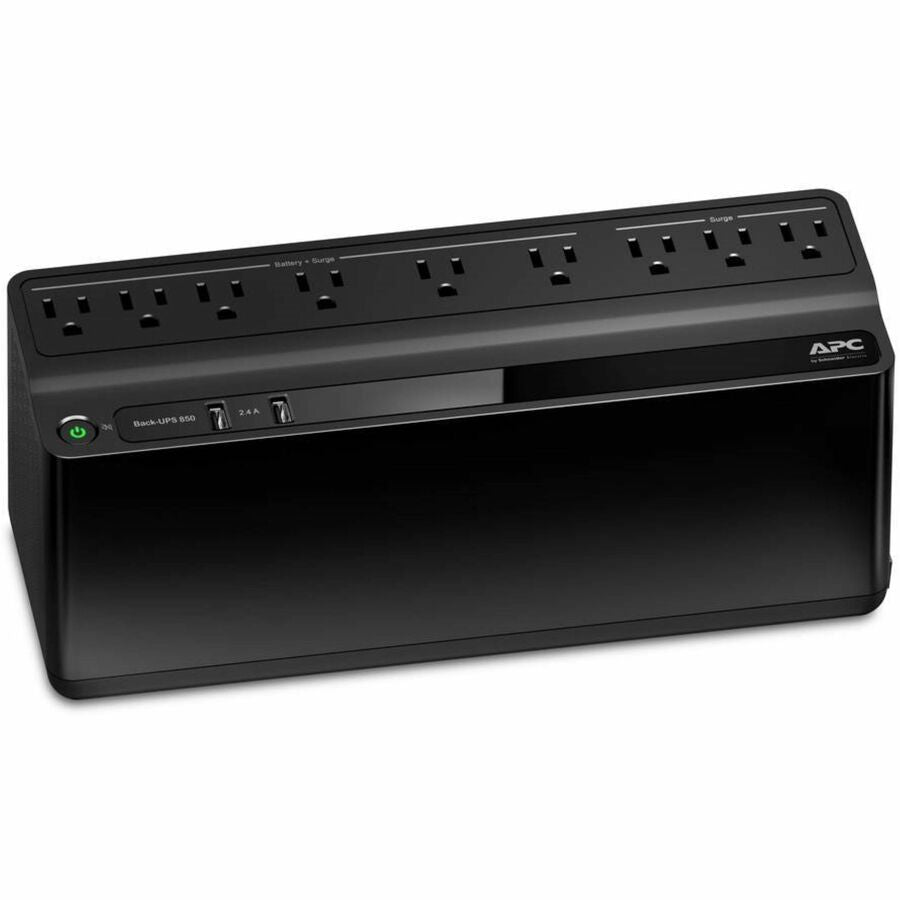 APC Back-UPS 850VA, 120V, 2 USB charging ports, 9 NEMA outlets (3 surge)