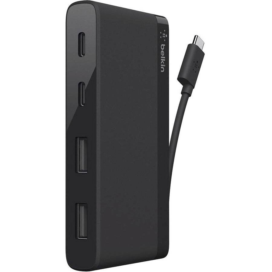 Belkin 4-Port USB-C Mini Hub with 2 USB-C and 2 USB-A Ports for Fast 5 Gbps Data Transfer
