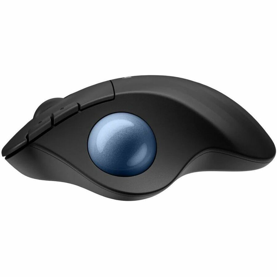 Logitech ERGO M575S Wireless Trackball Mouse, Wireless Ergonomic Mouse With Bluetooth and Encrypted Dongle, Comfortable Thumb Control, Precise and Smooth Tracking, for PC/Mac (Black+Blue Ball)