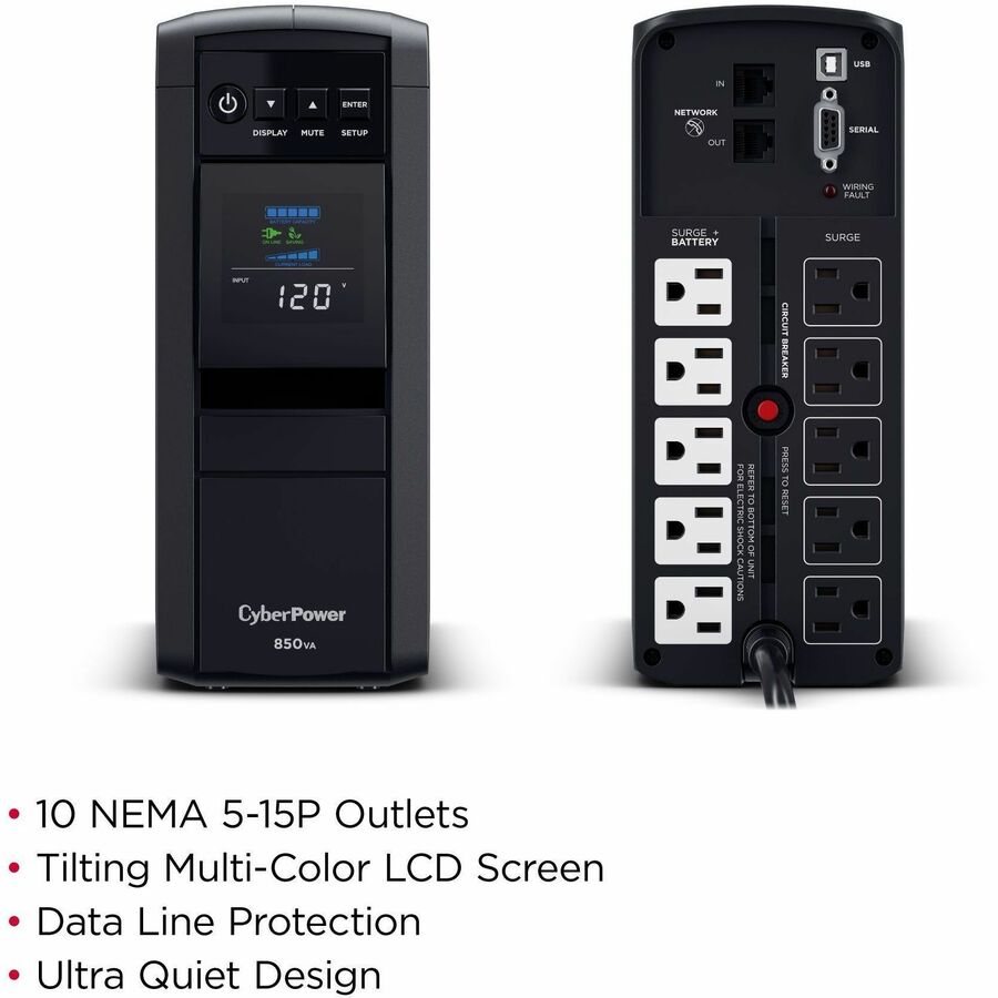 CyberPower CP850PFCLCD PFC Sinewave UPS Systems