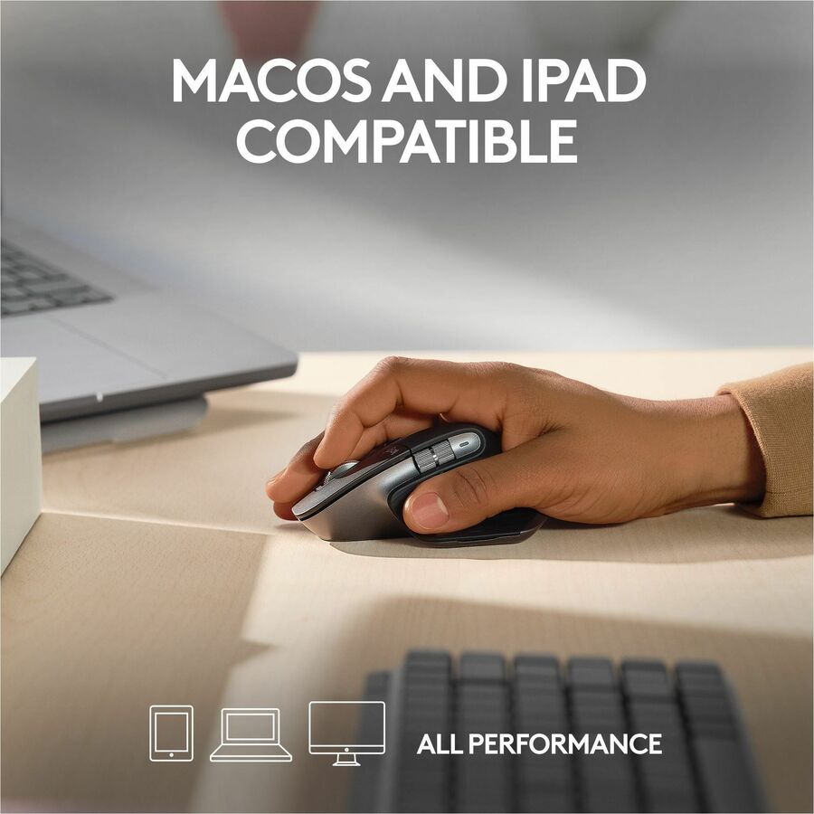 Logitech MX Master 3S for Mac - Wireless Bluetooth Mouse with Ultra-fast Scrolling, 8K DPI, Quiet Clicks, Space Gray