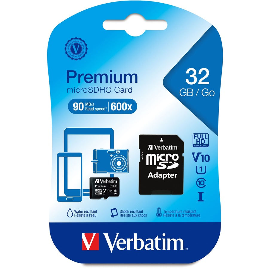 32GB Premium microSDHC Memory Card with Adapter, UHS-I V10 U1 Class 10