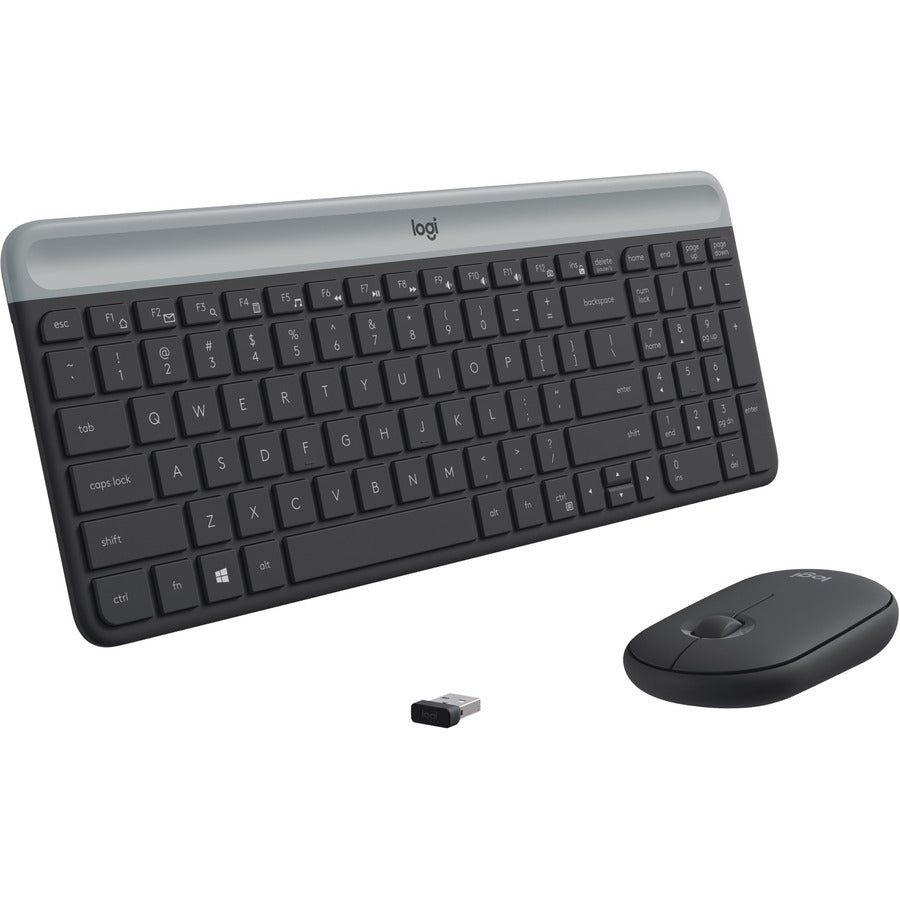 Logitech MK470 Slim Wireless Keyboard and Mouse Combo - Modern Compact Layout, Ultra Quiet - Off White