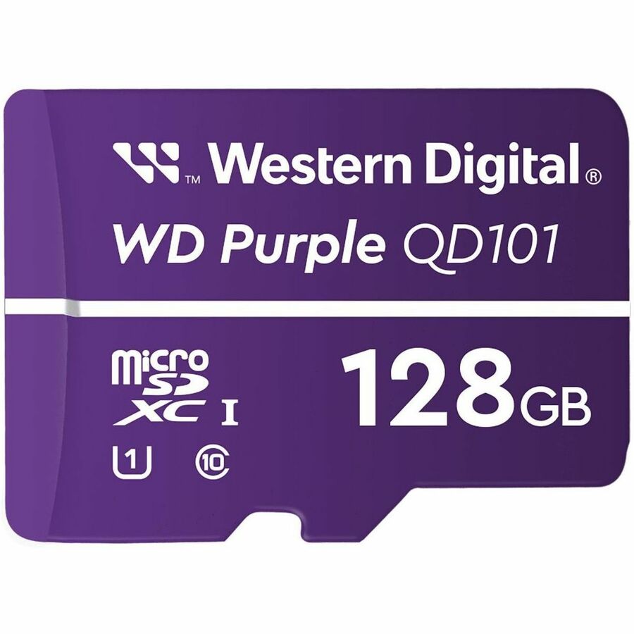 WD Purple 128GB MicroSDXC Card Class 10 UHS-I for 24/7 Video Surveillance & Security Cameras