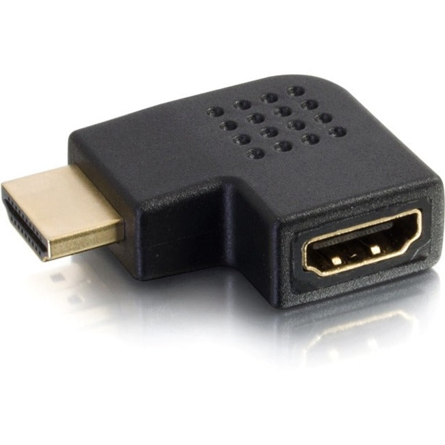 C2G 1.25 Inch Right Angle HDMI Adapter with Left Exit - Perfect for Tight Spaces, Gold Plated