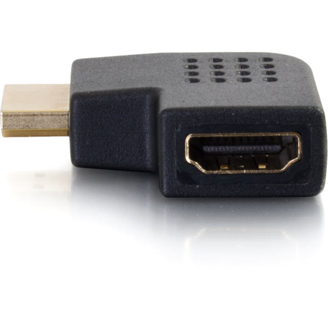 C2G 1.25 Inch Right Angle HDMI Adapter with Left Exit - Perfect for Tight Spaces, Gold Plated