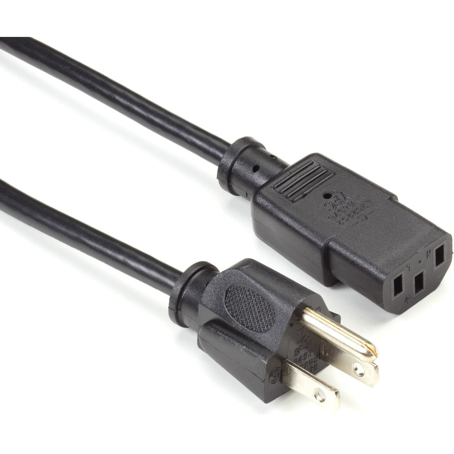 Black Box 10 Ft Standard Power Cord For PC & Monitor - NEMA 5-15P / IEC C13, 100-125V AC