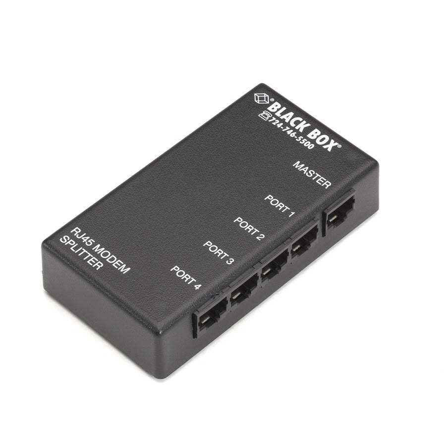 Black Box 4-Port RJ-45 Modem Splitter for RS-232 Devices - Share One Modem with 4 Terminals