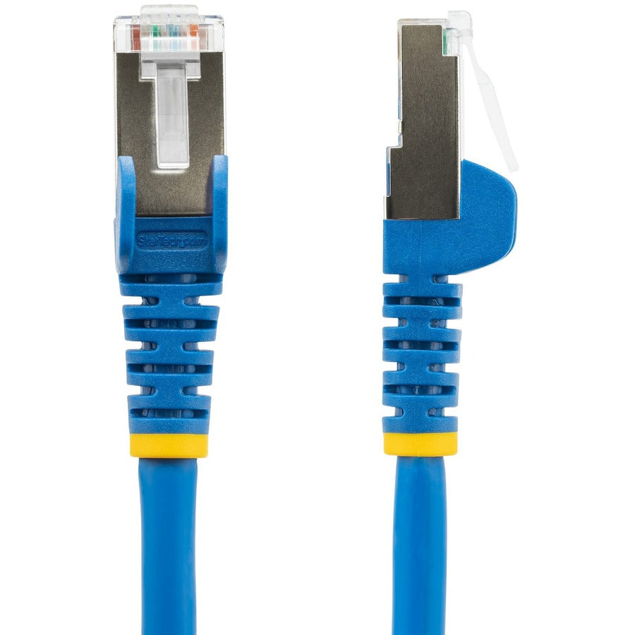 StarTech.com 7ft CAT6a Ethernet Cable, Blue Low Smoke Zero Halogen (LSZH) 10 GbE 100W PoE S/FTP Snagless RJ-45 Network Patch Cord