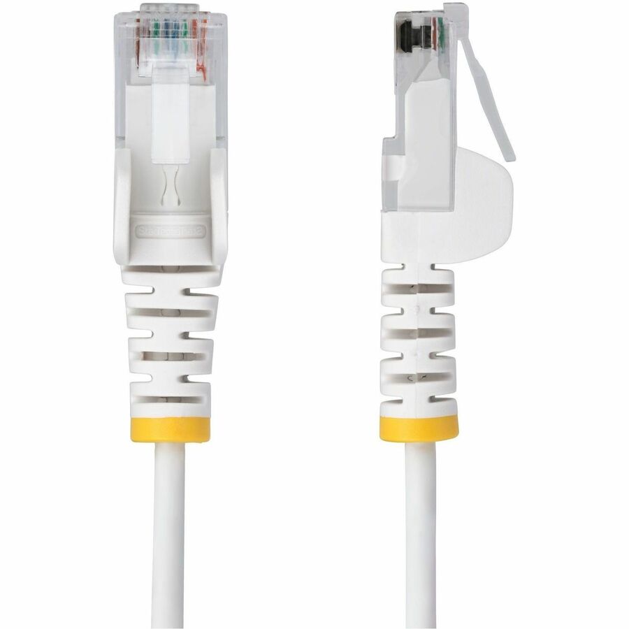 StarTech.com 1ft White Slim CAT6 Ethernet Cable, Slim Snagless RJ45, UTP, LSZH, 28AWG Bare Copper, Slim Network Patch Cord, Fluke Tested