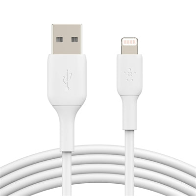 Belkin MFi Certified 3M Lightning Sync Cable - Durable USB-A to Lightning Charging Cable, White