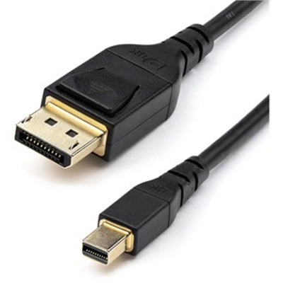 StarTech Mini DisplayPort to DisplayPort 1.4 Cable, 6.6ft, 8K 60Hz, HDR, Gold-Plated Connectors