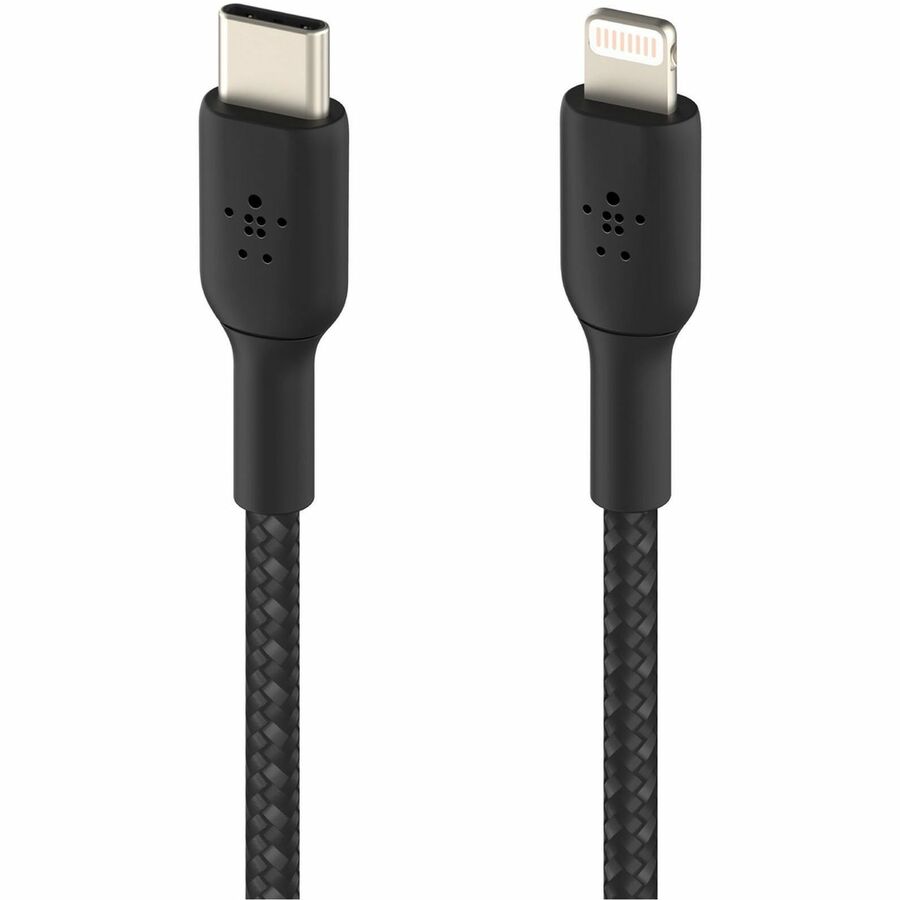 Belkin 30W USB-C to Lightning Cable - Nylon, Braided - M/M - 2m/6.6ft - Black