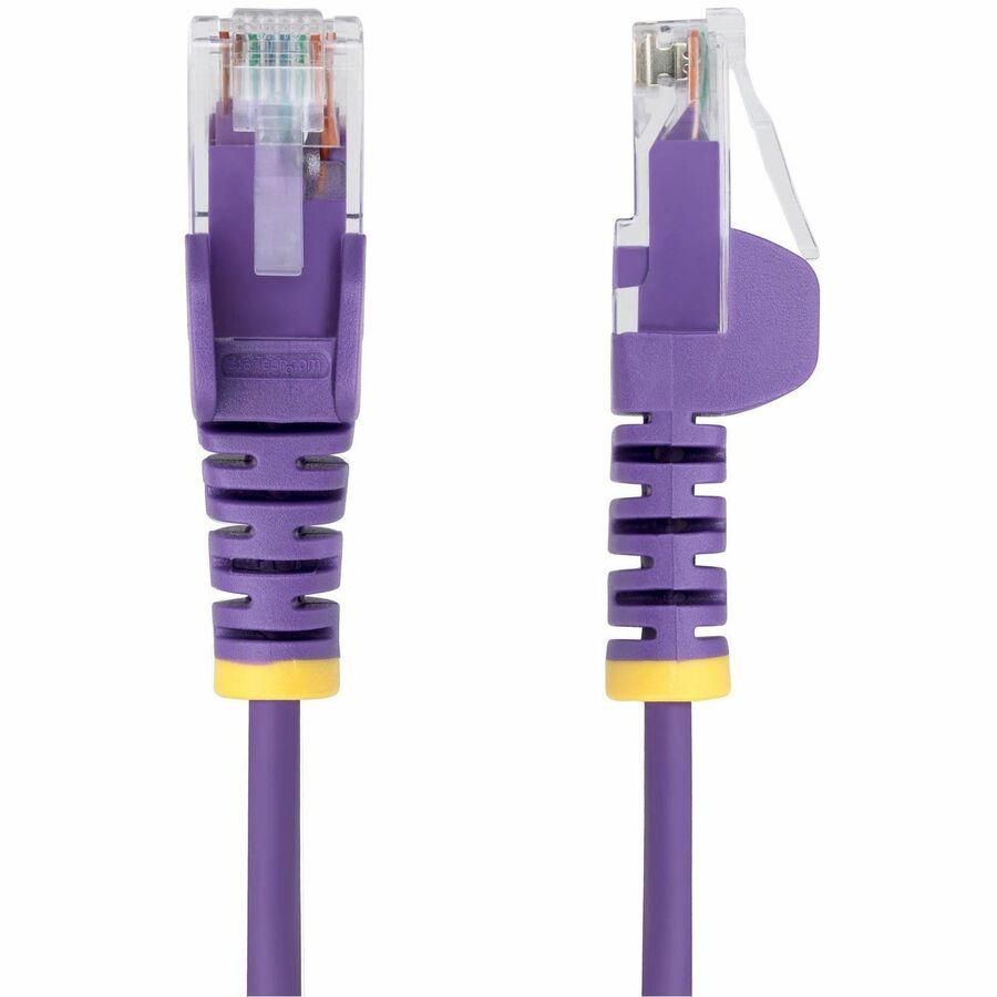 StarTech.com 5ft Purple Slim CAT6 Ethernet Cable, Slim Snagless RJ45, UTP, LSZH, 28AWG Bare Copper, Slim Network Patch Cord, Fluke Tested