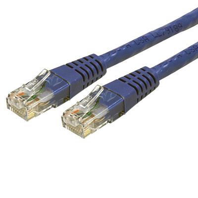 ETL Verified Blue Molded Cat6 Patch Cable - 23 Gauge Wire, 50 Micron Gold Connectors