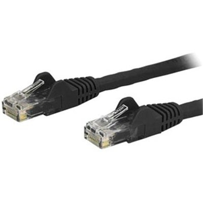 20Ft Black Cat6 Ethernet Patch Cable with Snagless RJ45 Connectors for High-Speed Connectivity