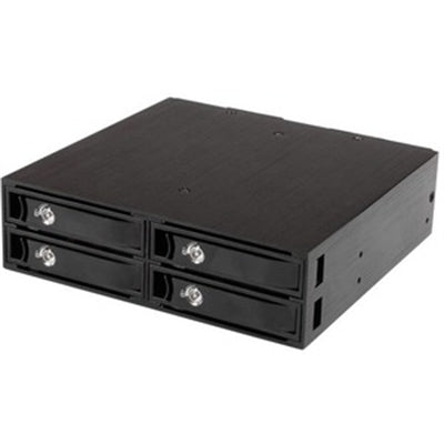 4-Bay SAS SATA Backplane for 2.5" SSDs/HDDs - Hot Swap, Lockable Trays, Dual Fans