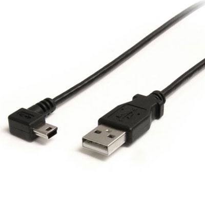 6 Ft Right Angle Mini USB Cable A to Mini B - Ideal for Space-Saving Connectivity