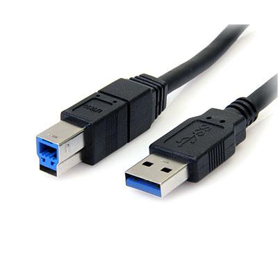 6Ft Black USB 3.0 Cable AB Male to Male - High-Speed SuperSpeed Connection by StarTech.com