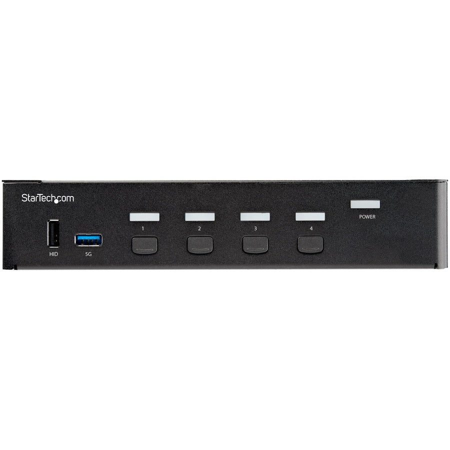StarTech.com 4 Port HDMI KVM Switch 4K 60Hz UHD HDR, HDMI 2.0 Single Monitor, 2 Port USB 3.0 Hub, 4x USB HID, Audio, Hotkey Switching, TAA