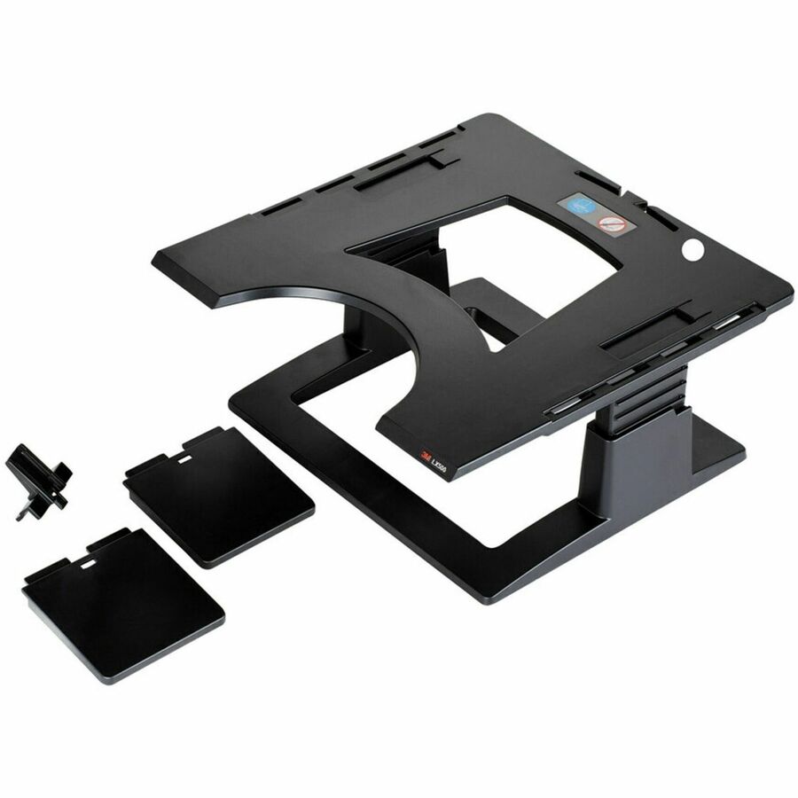 3M Adjustable Ergonomic Notebook Riser with Cable Management and Ventilation, 4"-6" Height