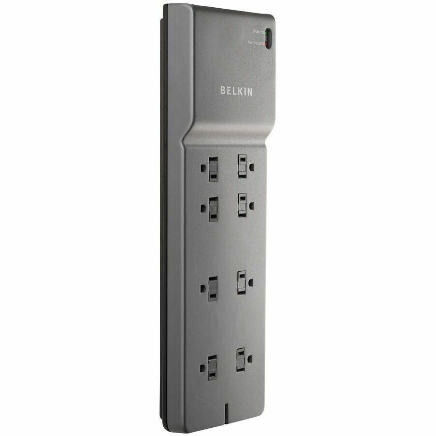 Belkin 8-Outlet Surge Protector - 6ft Cord - Right Angle Plug - 3550J - Telephone Protection - Grey (3-pack)