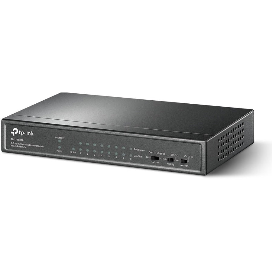 TP-Link TL-SF1009P - 9-Port 10/100Mbps Desktop Switch with 8-Port PoE+