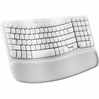 Logitech Wireless Wave Keys Keyboard - Ergonomic Design in Elegant Off White