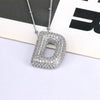 Elegant Copper Inlaid Zircon Letter Pendant Necklace - Platinum-Plated with 16.9 In Chain - Store 42