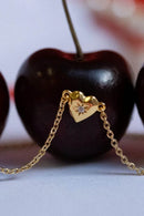 Elegant Zircon Heart Pendant Necklace in 14K Gold-Plated Copper, One Size - Store 42