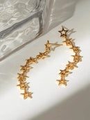 18K Gold-Plated Stainless Steel Cutout Star Earrings - Stylish, Durable, and Lightweight - Store 42