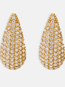 Elegant 18K Gold-Plated Stainless Steel Teardrop Earrings with Zircon Inlay - Store 42