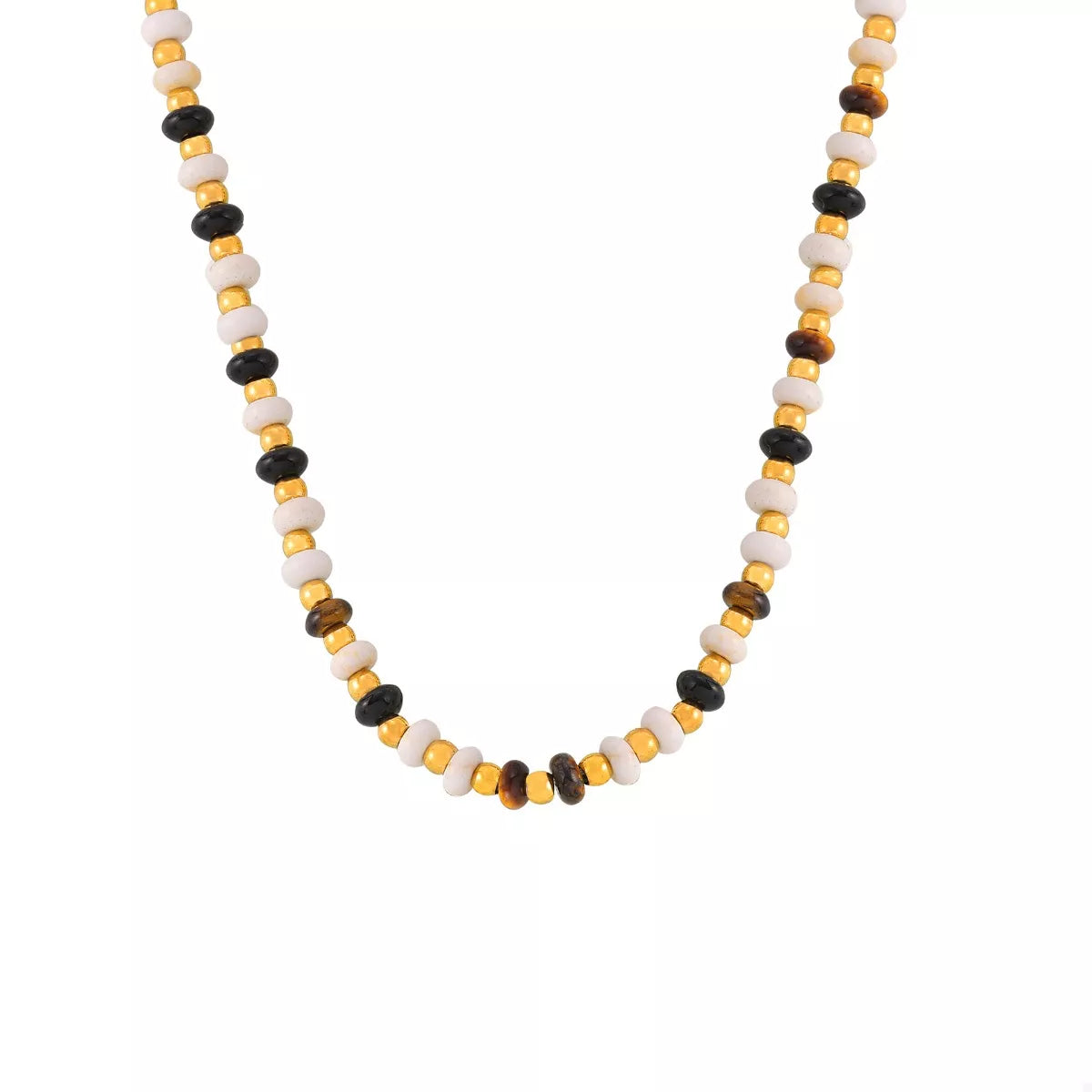 2 Piece Natural Stone and Gold Chain Necklace with Pendant