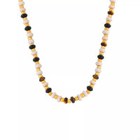 2 Piece Natural Stone and Gold Chain Necklace with Pendant