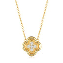 925 Sterling Silver Moissanite Leaf Clover Necklace