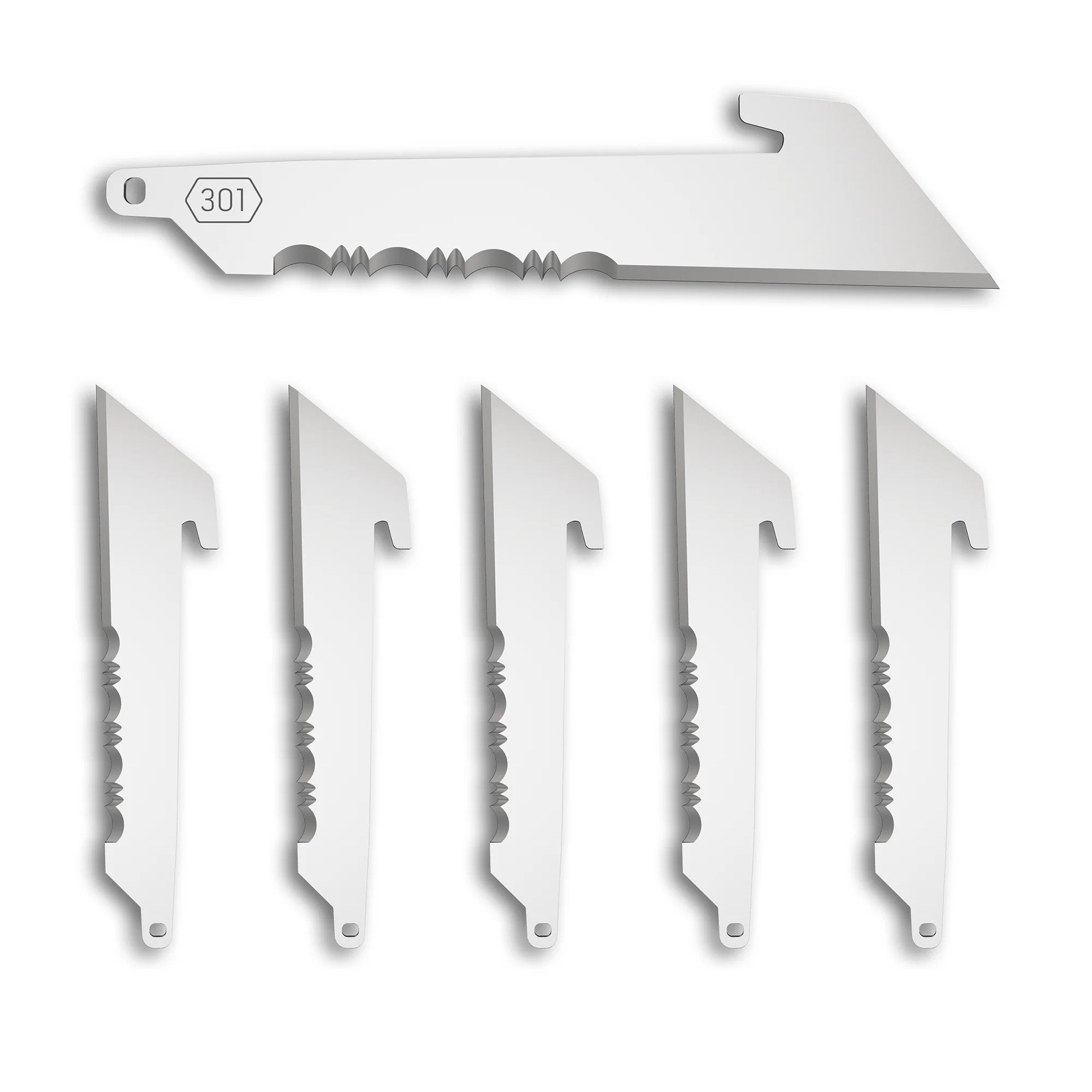 Outdoor Edge 3" Utility Blades With Serrations - 6 Pack, Razor Sharp Japanese 420J2 Stainless Steel