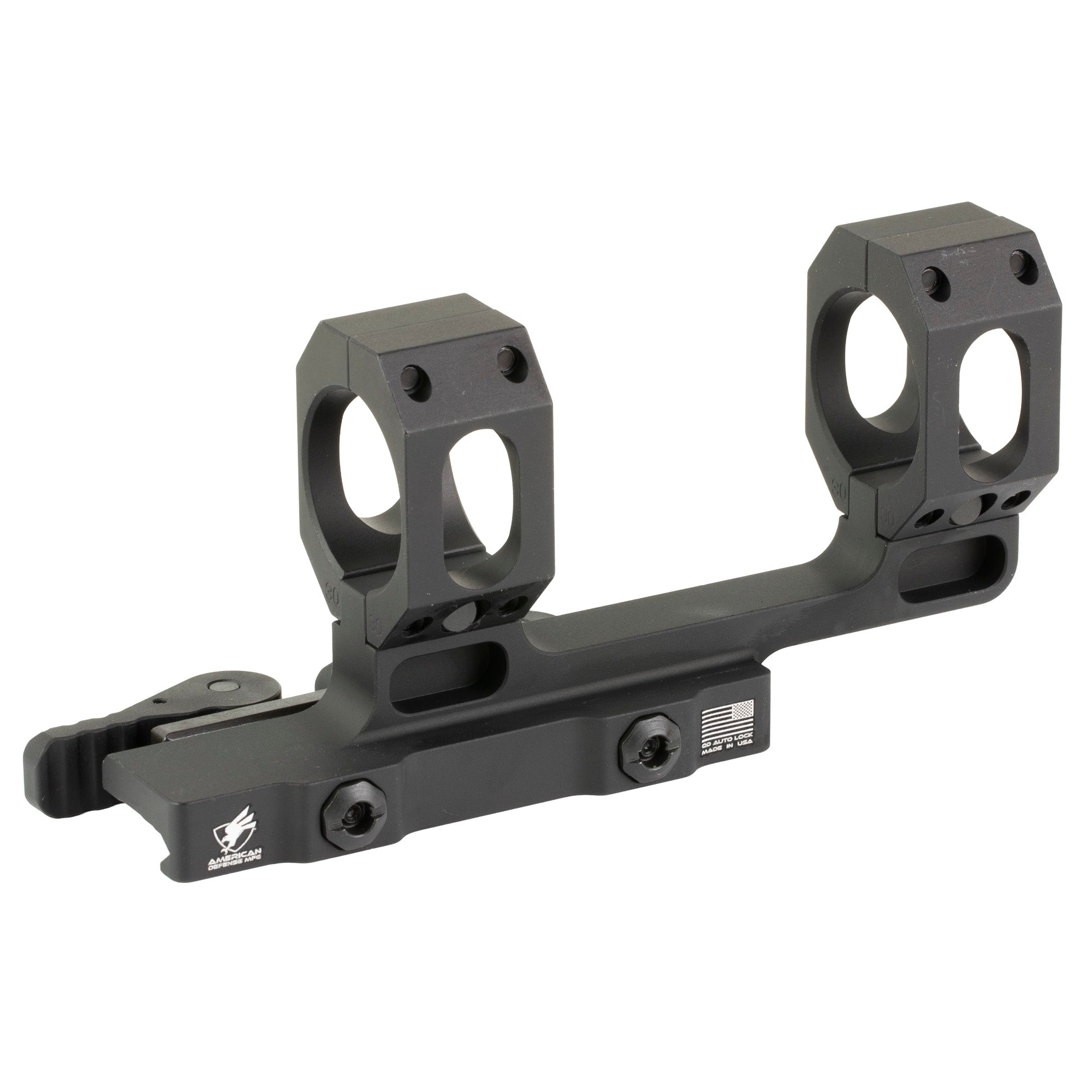 American Defense Mfg AD-RECON-M Scope Mount 30mm - Mid-Height, QD Auto Lock Lever, 6061 T6 Aluminum