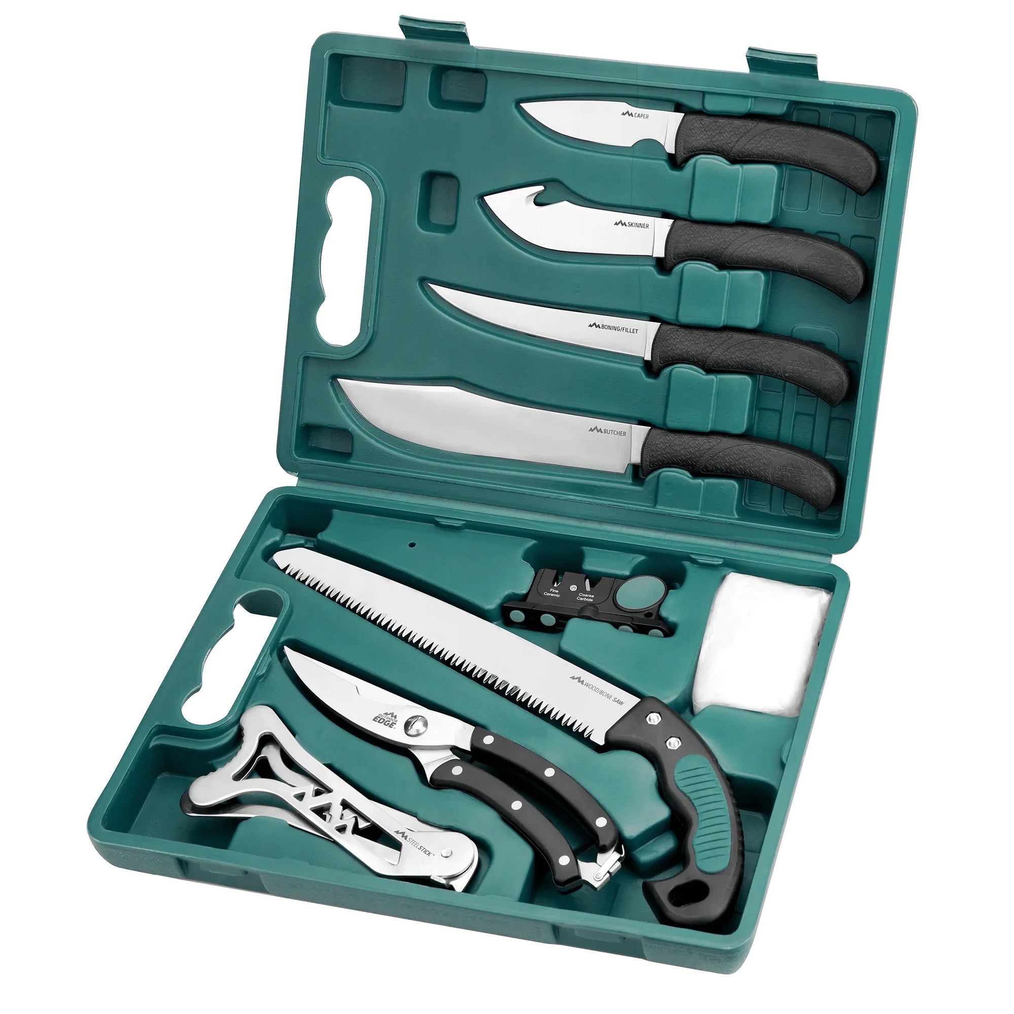 Outdoor Edge GamePro 11-Piece Game Processing Kit with Stainless Steel Knives and Carry Case