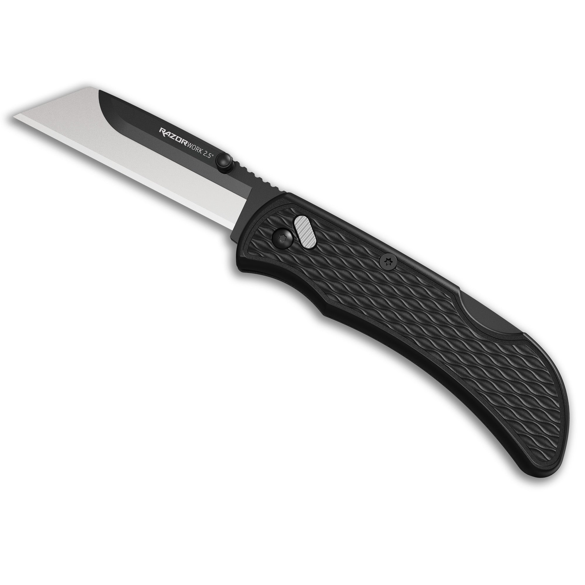 Outdoor Edge RazorWork 2.5" Utility Knife with 3 Blades, Glass-Nylon Handle, Lightweight Design
