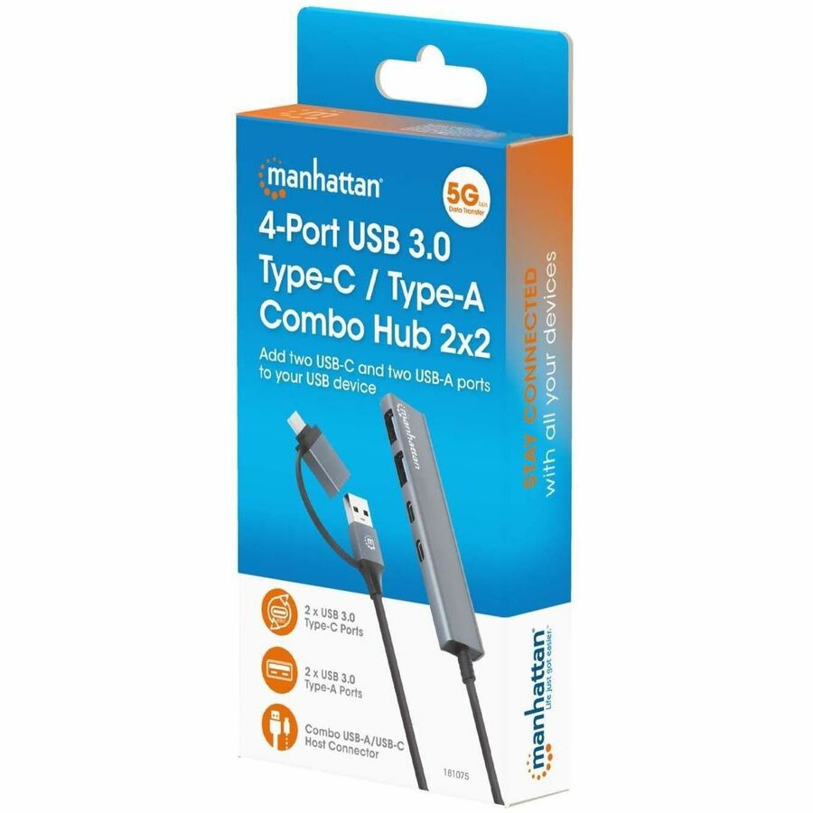 Manhattan 4-Port USB 3.0 Type-C / Type-A Combo Hub 2x2