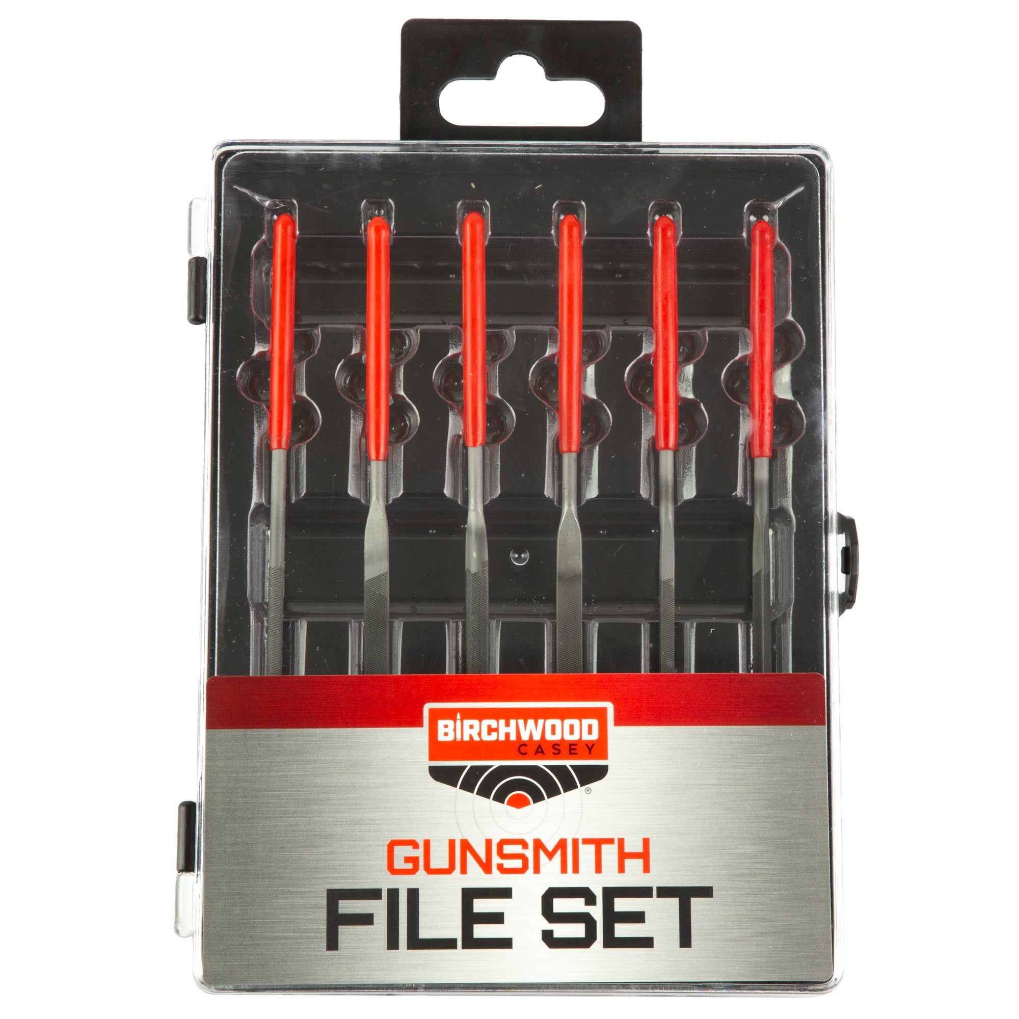 Birchwood Casey 6-Piece Gunsmithing File Set - Hardened Carbon Steel with Rubber Dipped Handles