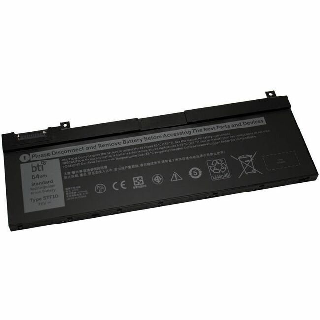 BTI 5TF10-BTI 7.6V 64WHR LI-ION BATTERY 0RY3F9, 451-BCGO, 5TF10, CN-0RY3F9, RW15F, RY3F9