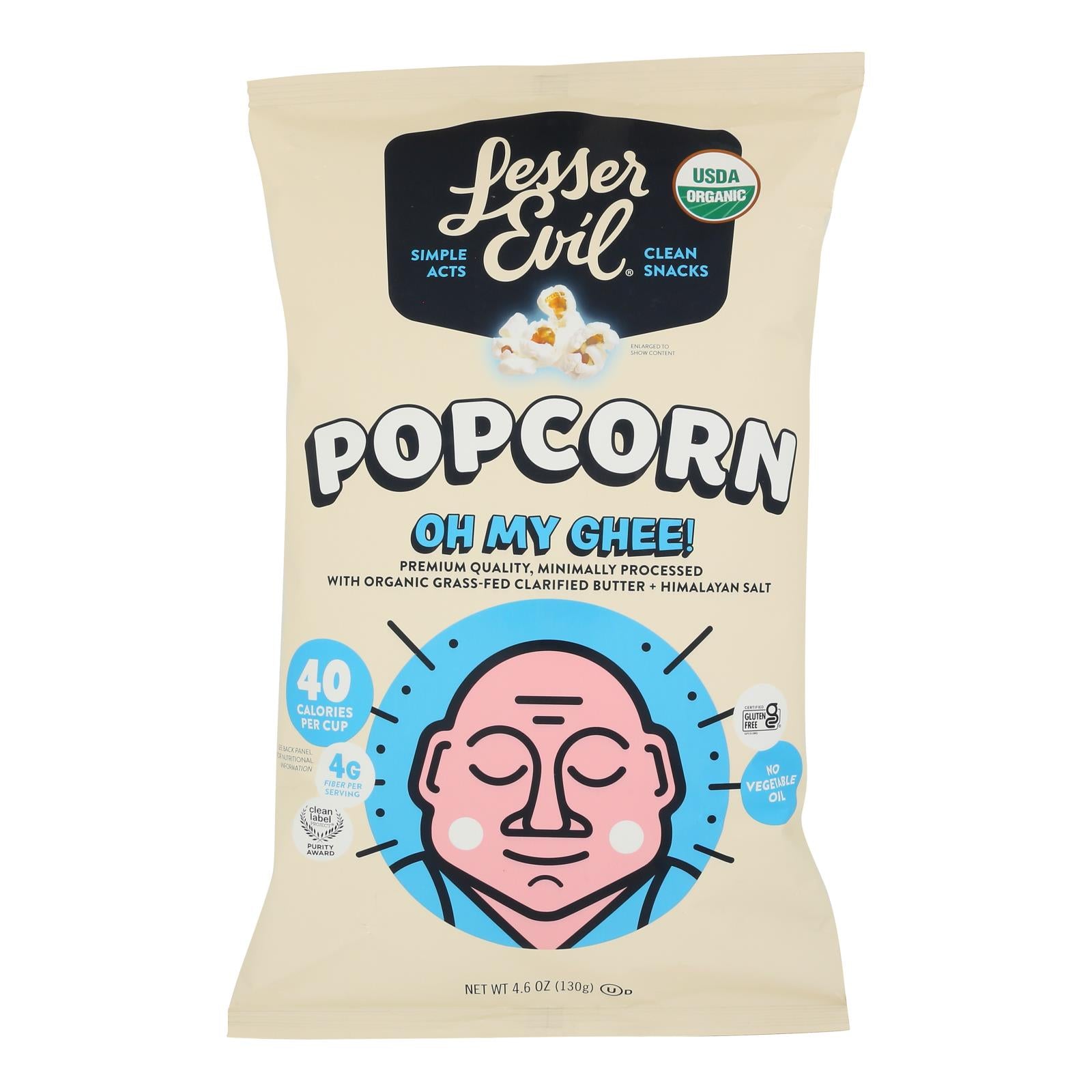 Lesser Evil - Popcorn Oh My Ghee - Case of 12-4.6 OZ